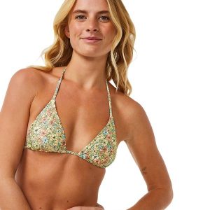 Góra od stroju kąpielowego Rip Curl Sea Of Dreams Sliding Tri. Zielone bikini RIPCURL, bez wzorów. Za 119,99 zł.