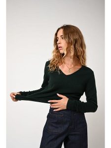 AUTHENTIC CASHMERE Kaszmirowy sweter "Galise" w kolorze ciemnozielonym rozmiar: XXL. Zielone swetry oversize AUTHENTIC CASHMERE, xxl, bez wzorów, z kaszmiru, bez ramiączek. Za 314,95 zł.