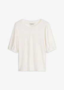 T-shirt z miękkiej mieszanki wiskozy. Białe t-shirty bonprix, bez wzorów, z wiskozy, bez kołnierzyka, bez ramiączek. Za 24,99 zł.