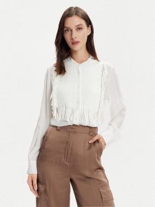 Marella Koszula Sigma 2413111032 Écru Regular Fit. Koszule Marella, bez wzorów, z wiskozy, bez kołnierzyka, bez ramiączek. Za 489,99 zł.
