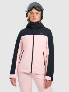 4F Kurtka narciarska membrana 5000 damska - różowa XL. Czerwone kurtki 4f, na zimę, xl, bez wzorów, z materiału, bez kaptura. Za 399,99 zł.