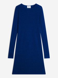 Perfect Cashmere Kaszmirowa sukienka "Lola" w kolorze granatowym rozmiar: M. Niebieskie sukienki Perfect Cashmere, na co dzień, m, bez wzorów, z kaszmiru, bez kołnierzyka, bez ramiączek, midi, proste. Za 434,99 zł.