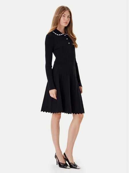 PINKO Sukienka dzianinowa Nisida 105422 A2PT Czarny Regular Fit. Czarne sukienki Pinko, xs, bez wzorów, z dzianiny, bez kołnierzyka, bez ramiączek. Za 689,99 zł.