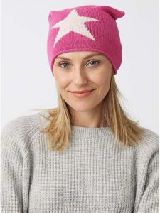 Zwillingsherz Czapka beanie w kolorze różowym rozmiar: onesize. Różowe czapki Zwillingsherz, bez wzorów, z kaszmiru. Za 83,42 zł.