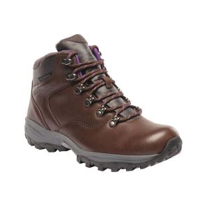 Buty trekkingowe damskie Bainsford. Brązowe buty trekkingowe Regatta, bez zapięcia. W wyprzedaży za 179,99 zł.
