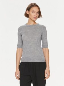 DAY BIRGER ÉT MIKKELSEN Sweter Carolina 100052 Szary Regular Fit. Szare swetry klasyczne DAY Birger et Mikkelsen, xs, z wełny, bez kołnierzyka. Za 549,99 zł.