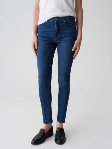 OPUS Dżinsy "Enja" - Skinny fit - w kolorze granatowym rozmiar: 42/L28. Niebieskie jeansy Opus, z aplikacjami, ze skóry. Za 198,95 zł.