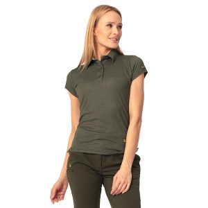 Koszulka myśliwska damska Tagart Polo Hals 2 Lady Dark Green. Zielone bluzki tagart, m, bez wzorów, bez kołnierzyka, bez ramiączek. Za 189,00 zł.
