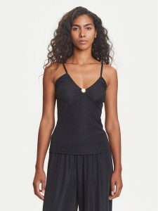 Emporio Armani Top EW001292 AF12206 FC043 Czarny Slim Fit. Czarne topy Emporio Armani, m, bez wzorów, z syntetyku, bez kołnierzyka, bez ramiączek. Za 199,99 zł.