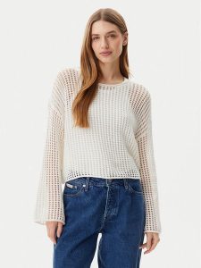Vans Sweter Mila VN000M9H Écru Loose Fit. Swetry klasyczne Vans, m, z bawełny, bez kołnierzyka. Za 169,99 zł.