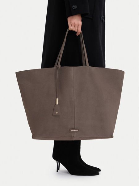 GINO ROSSI Torebka EO-LA321-2683 Beżowy ciemny. Brązowe shopper bag Gino Rossi, bez wzorów, ze skóry, bez dodatków. Za 499,99 zł.