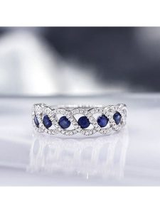 DIAMOND & CO Złoty pierścionek "Tarlac" z diamentami rozmiar: 48. Niebieskie pierścionki Diamond & Co, z diamentem, złote. Za 1 522,99 zł.