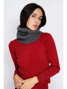 ASSUILI Szal-koło w kolorze szarym - szer. 40 cm rozmiar: onesize. Szare szaliki Assuili, bez wzorów, z materiału. Za 43,99 zł.