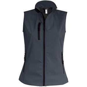 Damska kurtka puchowa Kariban Sans Manche Softshell. Czarne kurtki KARIBAN, bez wzorów, z puchu, bez kaptura. Za 196,00 zł.
