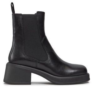 Botki Vagabond Shoemakers. Czarne botki Vagabond Shoemakers, bez wzorów, bez obcasa, na słupku, bez zapięcia. Za 559,99 zł.