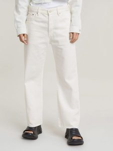 G-Star Dżinsy - Boyfriend fit - w kolorze białym rozmiar: W27/L30. Białe jeansy G-Star, z aplikacjami, z bawełny, z podwyższonym stanem. Za 258,52 zł.