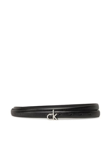 Calvin Klein Pasek Damski Ck Buckle Skinny Belt 1.5_Mono K60K612933 Czarny. Czarne paski Calvin Klein, bez wzorów, ze skóry. Za 159,99 zł.