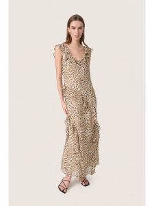 Soaked in Luxury Sukienka w kolorze beżowo-karmelowym rozmiar: S. Brązowe sukienki Soaked in Luxury, na co dzień, s, bez wzorów, bez kołnierzyka, bez ramiączek, maxi, proste. Za 165,99 zł.