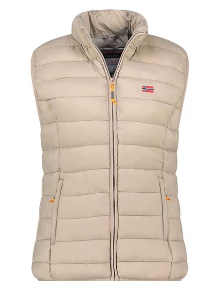 Geographical Norway Kamizelka pikowana "Vatikolor" w kolorze beżowym rozmiar: M. Brązowe kamizelki Geographical Norway, m, bez wzorów, bez kołnierzyka, bez ramiączek, bez kaptura. Za 115,95 zł.