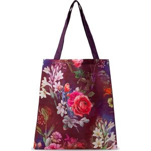Descanso Shopper bag "Simone" w kolorze bordowym ze wzorem - 40 x 45 cm rozmiar: 40x45 cm. Czerwone shopper bag Descanso, bez wzorów, z materiału, na ramię, bez dodatków. Za 52,55 zł.