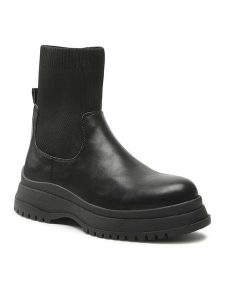 Jenny Fairy Botki WS3180-1 Czarny. Czarne botki Jenny Fairy, bez wzorów, ze skóry, bez obcasa, na płaskiej podeszwie, bez zapięcia. Za 199,99 zł.