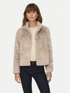 ONLY Futro Newvida 15295423 Beżowy Regular Fit. Brązowe płaszcze ONLY, xl, bez wzorów, z futra, bez kaptura. Za 249,99 zł.