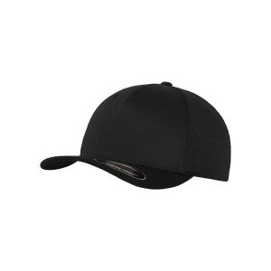 Czapka Z 5 Panelami Unisex. Czarne czapki FLEXFIT, bez wzorów. Za 73,99 zł.