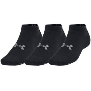 Niskie Skarpetki Dla Dorosłych Unisex Essential (zestaw 3 Sztuk). Czarne skarpetki Under Armour, bez wzorów. Za 93,99 zł.