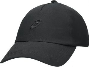 Czapka z daszkiem Asics Essential Running. Czarne czapki ASICS, bez wzorów, z materiału, sportowe. Za 99,00 zł.