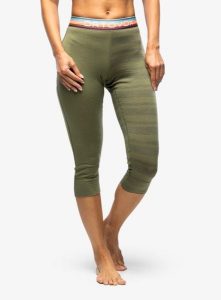 Legginsy termiczne damskie Ortovox 185 Rock N Wool Short Pants. Zielone legginsy ORTOVOX, bez wzorów, z bawełny, krótkie. Za 378,39 zł.