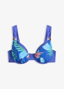 Biustonosz bikini na fiszbinach. Niebieskie bikini bonprix, bez wzorów. Za 64,99 zł.