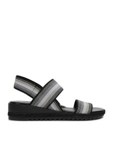 Go Soft Sandały CEO-R25AW01005 Czarny. Czarne sandały Go Soft, bez wzorów, z materiału, bez obcasa, na płaskiej podeszwie, bez zapięcia. Za 129,99 zł.