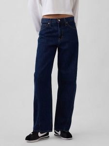 GAP Dżinsy - Barrel fit - w kolorze granatowym rozmiar: W31. Niebieskie jeansy GAP, bez wzorów, z podwyższonym stanem. Za 164,95 zł.