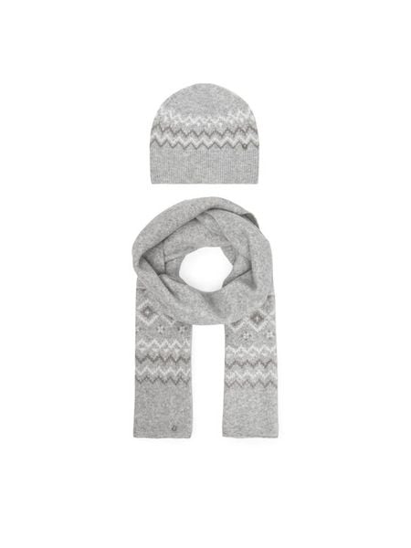 Guess Zestaw Szalik i Czapka W5PZ18 Z3LQ0 Szary. Szare szaliki Guess, na zimę, z aplikacjami, z materiału. Za 309,99 zł.