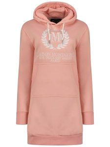 Maison Montaigne Sukienka dresowa "Giqueen" w kolorze szaroróżowym rozmiar: M. Różowe bluzy Maison Montaigne, m, bez wzorów, z dresówki, bez kołnierzyka, bez ramiączek, mini. Za 100,99 zł.