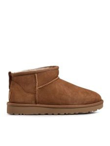 Ugg Śniegowce W Classic Ultra Mini 1116109 Brązowy. Brązowe buty zimowe Ugg, ze skóry, bez obcasa, bez zapięcia. Za 729,99 zł.