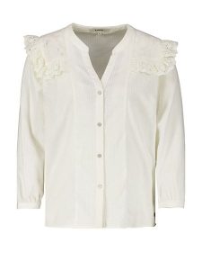 Garcia Bluzka w kolorze białym rozmiar: L. Białe bluzki Garcia, l, bez wzorów, z bawełny, bez kołnierzyka, bez ramiączek. Za 73,58 zł.