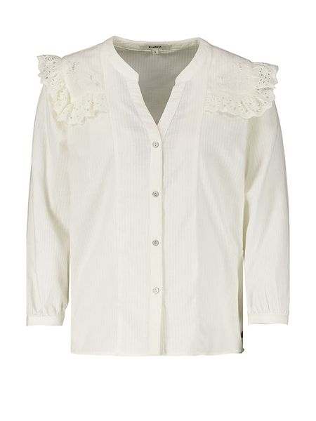 Garcia Bluzka w kolorze białym rozmiar: L. Białe bluzki Garcia, l, bez wzorów, z bawełny, bez kołnierzyka, bez ramiączek. Za 73,58 zł.