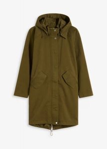 Parka hydrofobowa. Czarne kurtki bonprix, bez wzorów, bez kaptura. Za 349,99 zł.