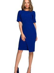 Stylove Sukienka w kolorze niebieskim rozmiar: XXL. Niebieskie sukienki Stylove, na co dzień, xxl, bez wzorów, bez kołnierzyka, bez ramiączek, midi, proste. Za 166,88 zł.