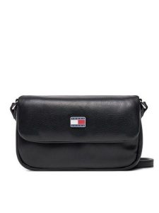 Tommy Jeans Torebka Tjw Pillow Flap Crossover AW0AW16978 Czarny. Czarne listonoszki Tommy Jeans, bez wzorów, z jeansu, bez dodatków. Za 229,99 zł.