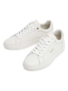 Pepe Jeans FOOTWEAR Skórzane sneakersy "Camden" w kolorze kremowym rozmiar: 40. Brązowe trampki Pepe Jeans FOOTWEAR, bez wzorów, z jeansu, bez zapięcia. Za 130,99 zł.