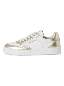 Tamaris Skórzane sneakersy w kolorze złoto-białym rozmiar: 36. Białe trampki Tamaris, bez wzorów, z materiału, bez zapięcia. Za 144,92 zł.