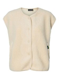 Pieces Kamizelka pluszowa "Pckatty" w kolorze beżowym rozmiar: XL. Brązowe kamizelki Pieces, xl, bez wzorów, bez kołnierzyka, bez ramiączek, bez kaptura. Za 92,42 zł.