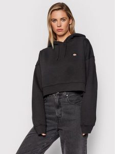 Dickies Bluza Oakport DK0A4XJTBLK Czarny Cropped Fit. Czarne bluzy Dickies, xs, bez wzorów, z bawełny, bez kaptura. Za 199,99 zł.