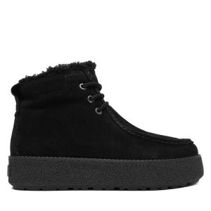 Trzewiki Marc O'Polo. Czarne botki Marc O'Polo, bez wzorów, bez obcasa, na płaskiej podeszwie, bez zapięcia. Za 599,99 zł.