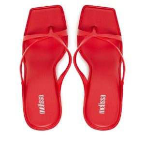 Japonki Melissa. Czerwone klapki Melissa, bez wzorów, bez obcasa. Za 359,99 zł.