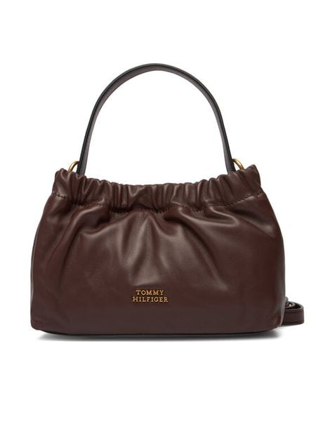 Tommy Hilfiger Torebka Soft Leather Mini Crossover AW0AW18306 Brązowy. Brązowe torebki klasyczne TOMMY HILFIGER, bez wzorów, ze skóry, bez dodatków. Za 405,99 zł.