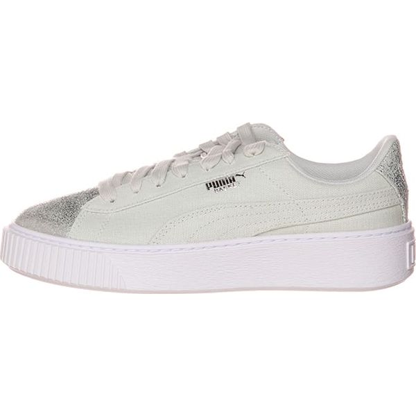 Puma Sneakersy "Basket Platform Canvas" w kolorze jasnozielonym rozmiar: 38,5. Zielone trampki Puma, bez wzorów, bez zapięcia. Za 137,42 zł.