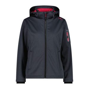 Damska kurtka turystyczna z kapturem CMP. Niebieskie kurtki CMP, bez wzorów, z softshellu, z kapturem. Za 356,00 zł.